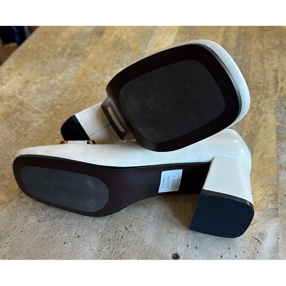 Anthropologie Bibi Lou Valencia Heel Loafer Light Gray Patent Leather - Picture 10 of 11